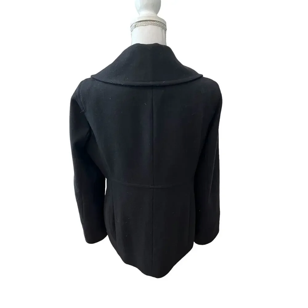 Michael Kors Classic Wool blend pea coat Black M